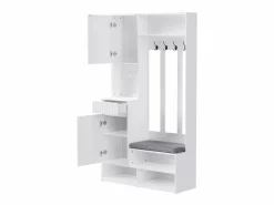 Taquilla con 2 puertas y 1 cajón - 4 ganchos y 5 compartimentos abiertos -^ Clearance