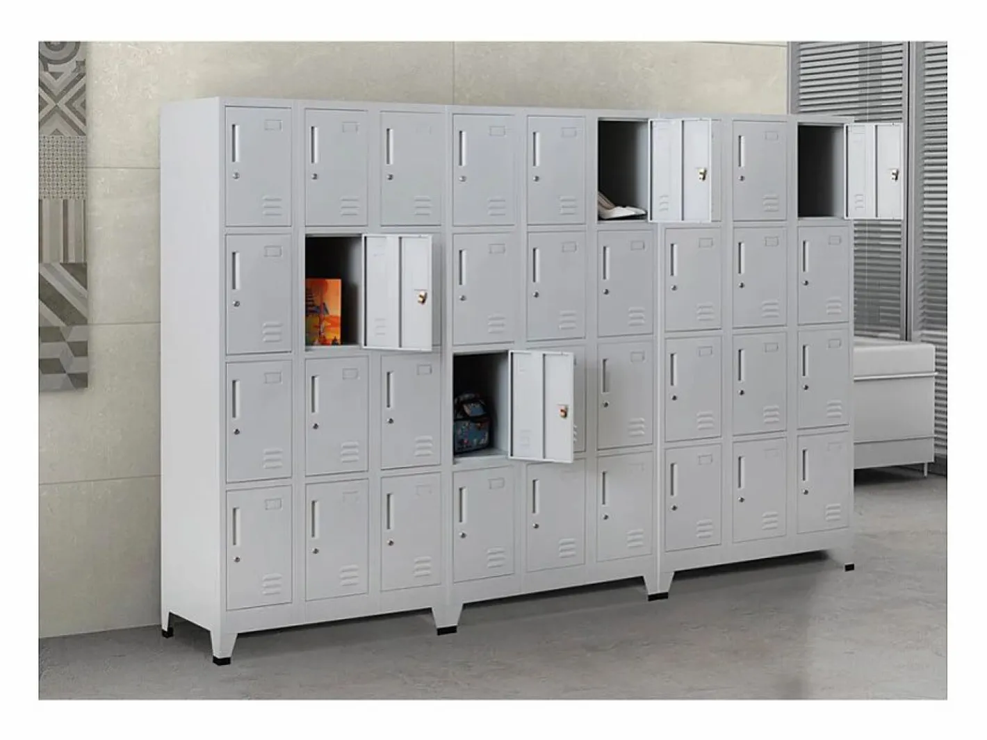 Armario Oficina|Taquilla de metal con 12 compartimentos para vestidor 90x45 H190 con cerradura Krakatoa Light