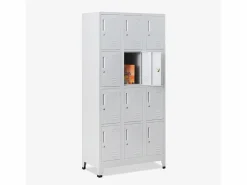 Armario Oficina|Taquilla de metal con 12 compartimentos para vestidor 90x45 H190 con cerradura Krakatoa Light
