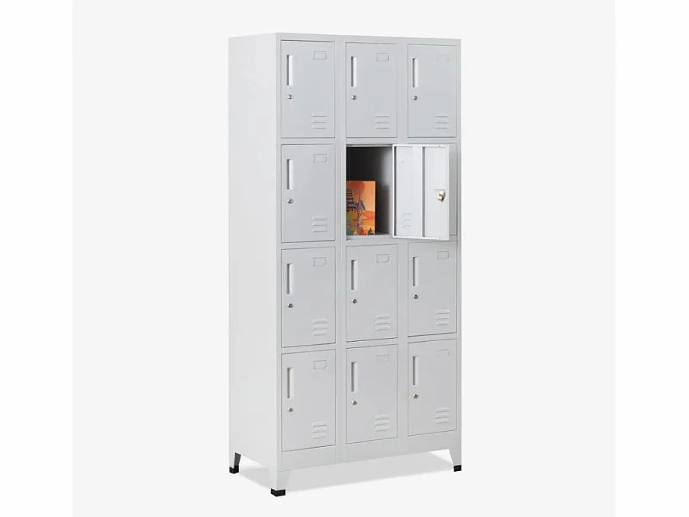 Armario Oficina|Taquilla de metal con 12 compartimentos para vestidor 90x45 H190 con cerradura Krakatoa Light