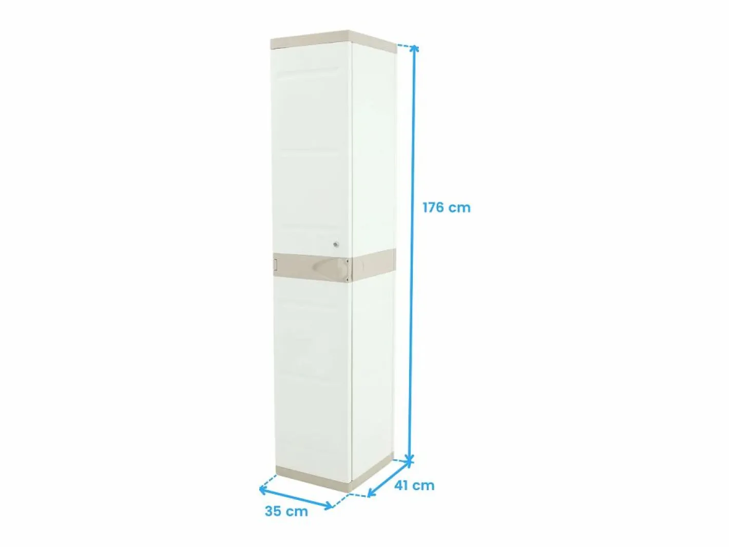 Taquilla Titanium Exterior 1 Puerta 2 Baldas Perchero 35x176x41 cm^