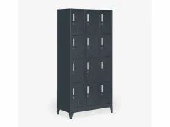 Taquillas con 12 compartimentos metálicos 90x45 H190 para vestuario con cerradura Krakatoa^ Clearance
