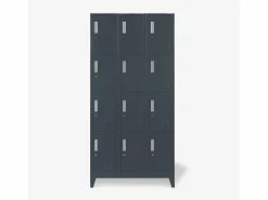 Taquillas con 12 compartimentos metálicos 90x45 H190 para vestuario con cerradura Krakatoa^ Clearance