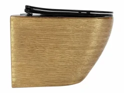 Taza De Inodoro Wc Carlo Mini Tornado Black/Brushed Gold^Rea Best