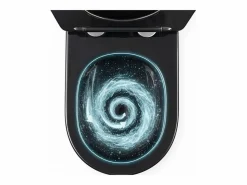 Taza De Inodoro Wc Carlo Mini Tornado Black/Brushed Gold^Rea Best