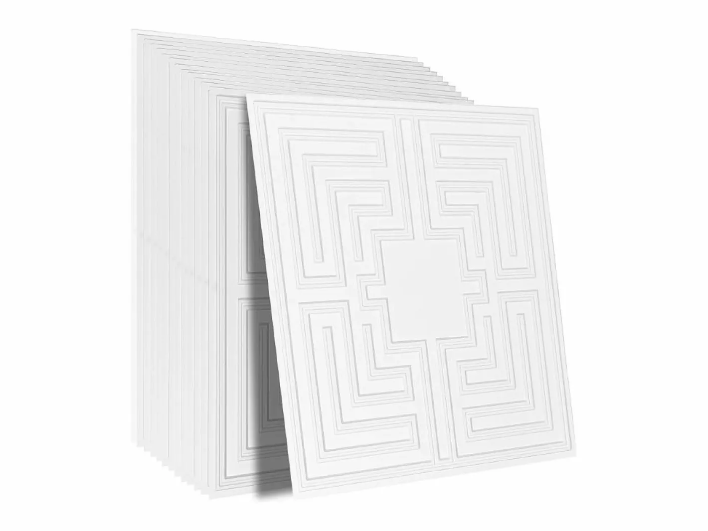 Tejas Autoadhesivas PVC SucceBuy Placas de Techo Pack de 12 60.96CM x 60.96CM PVC Instalación Fácil Eco Estilo Blanco