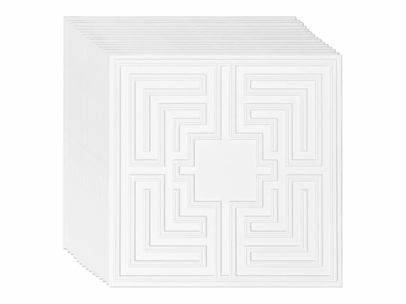 Tejas Autoadhesivas PVC SucceBuy Placas de Techo Pack de 12 60.96CM x 60.96CM PVC Instalación Fácil Eco Estilo Blanco