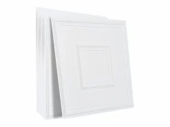 Tejas Autoadhesivas PVC SucceBuy Tejas de Techo Paquete de 12 60.96CM x 60.96CM PVC Instalación Fácil Geométrico Blanco