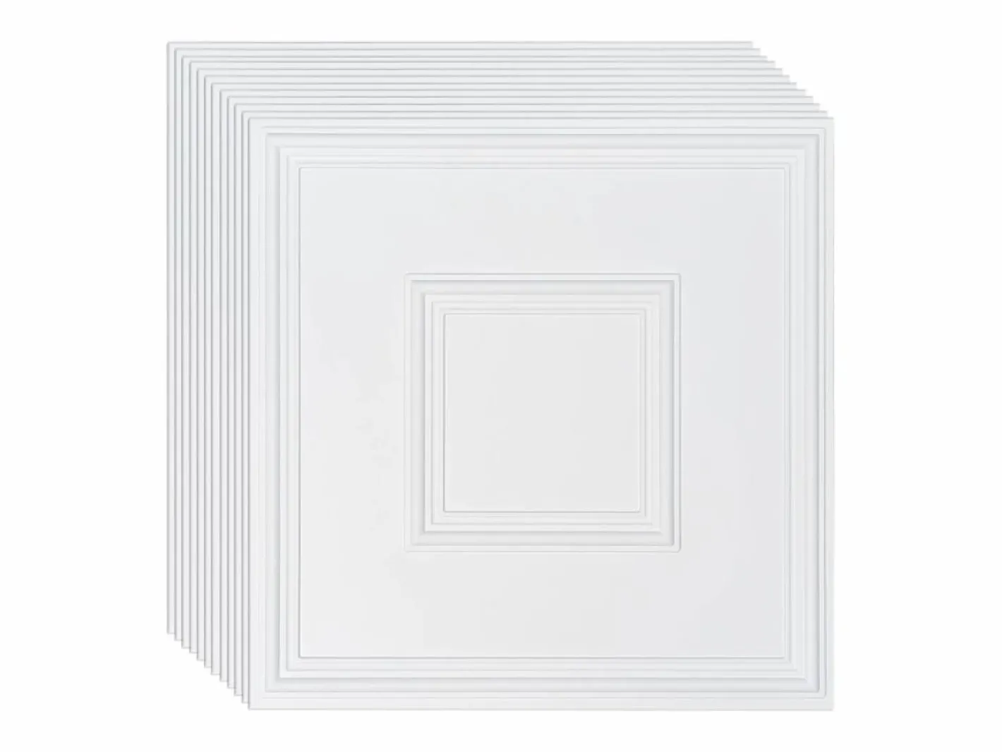 Tejas Autoadhesivas PVC SucceBuy Tejas de Techo Paquete de 12 60.96CM x 60.96CM PVC Instalación Fácil Geométrico Blanco