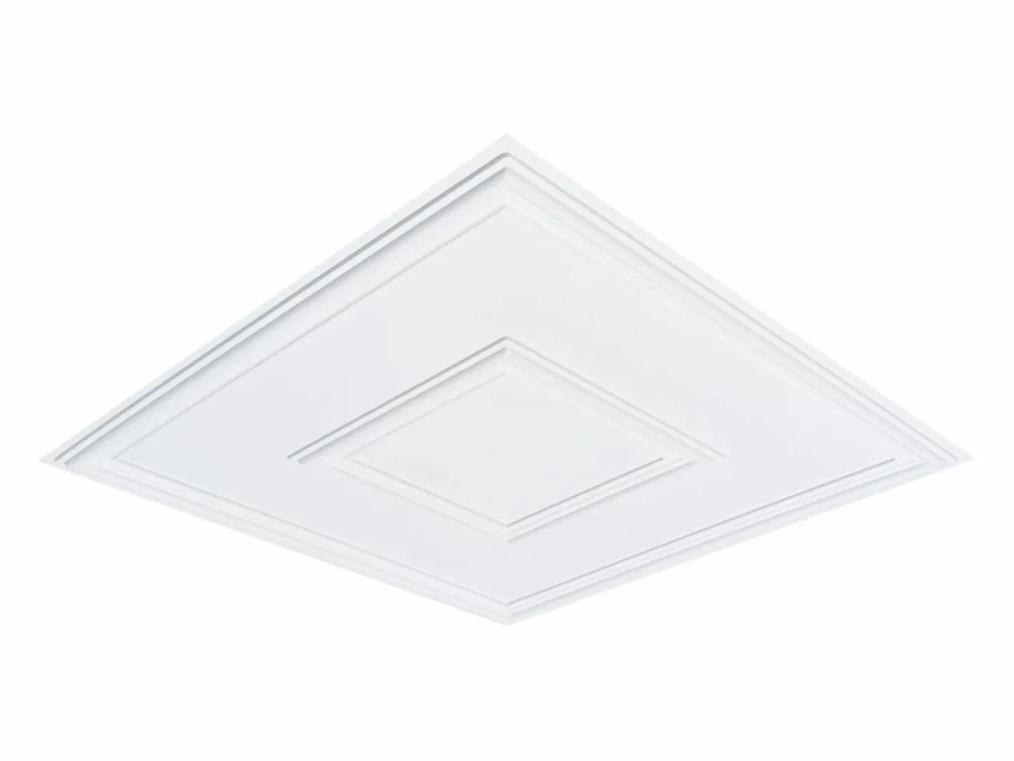 Tejas Autoadhesivas PVC SucceBuy Tejas de Techo Paquete de 12 60.96CM x 60.96CM PVC Instalación Fácil Geométrico Blanco
