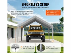 Tejido de Avent SucceBuy de Repuesto para Abri D'Automóvil, 396 x 610 cm, , Lona Resistente para Cobertizo de Garaje, Impermeable y con Protección UV^