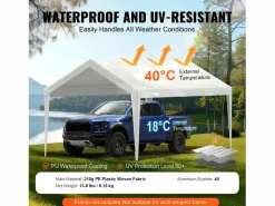 Cochera|Tejido de Avent SucceBuy de Repuesto para Abri D'Automóvil, 305 x 610 cm, , Lona Resistente para Cobertizo de Garaje, Impermeable y con Protección UV