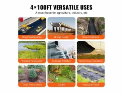 Invernadero De Jardín|Tela Geotextil No Tejida SucceBuy de 4 x 100 Pies y 8 oz, Barrera Contra Malezas para Cubrir el Suelo