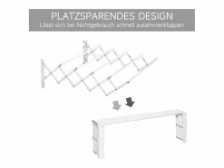 Tendedero de pared plegable, ahorra espacio, de metal , robusto y resistente (63,5x60x20cm)^ Sale