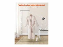 Tendedero Plegable SucceBuy, Tendedero de Pie de 2 Niveles, con Pinzas para Calcetines y 31 Barras de Secado, de Metal, Altura Ajustable, Blanco^ Outlet