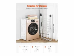 Tendedero Plegable SucceBuy, Tendedero de Pie de 2 Niveles, con Pinzas para Calcetines y 31 Barras de Secado, de Metal, Altura Ajustable, Blanco^ Outlet
