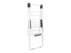 Perchero|Tendedero Plegable SucceBuy, Tendedero de Pie de 2 Niveles, con Pinzas para Calcetines y 21 Barras de Secado, de Metal, Regulable en Altura, Blanco