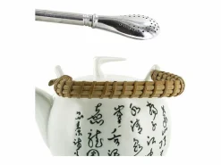 Tetera de loza Jiangxi 1 litro + pajita de acero inoxidable con filtro Multicolor Best