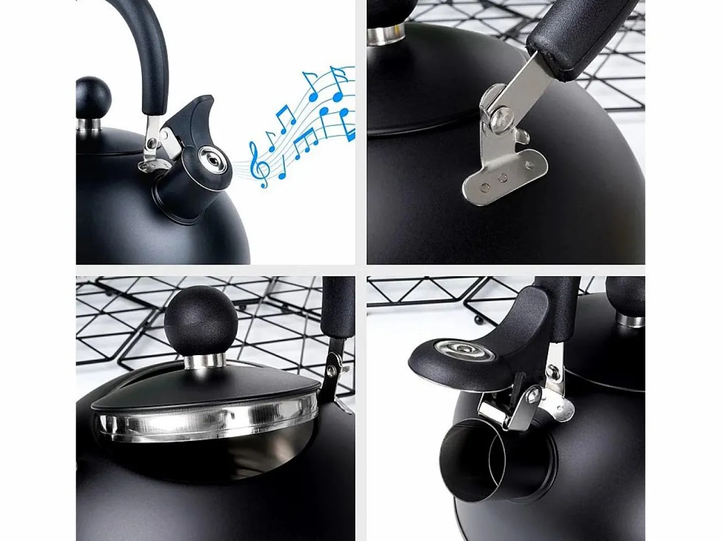 Tetera Silbadora de Acero 3 Litros con Asa Plegable^TDK IMPORT