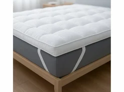 The White Stone Sobrecolchón|Topper Cama Individual |Protector de Colchón Acolchado con Relleno de 1000 g/m² |Funda de Microfibra Transpirable con Gomas en las Esquinas |90x200