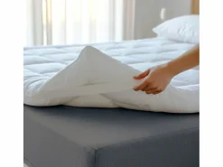 The White Stone Topper Cama|Protector de Colchón Acolchado con Relleno de 1000 g/m² |Funda de Microfibra Transpirable con Gomas en las Esquinas |120x200 Hot