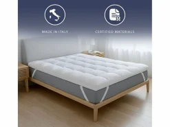The White Stone Sobrecolchón|Topper Cama Doble |Protector de Colchón Acolchado con Relleno de 1000 g/m² |Funda de Microfibra Transpirable con Gomas en las Esquinas |160x200