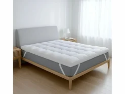 The White Stone Sobrecolchón|Topper Cama Doble |Protector de Colchón Acolchado con Relleno de 1000 g/m² |Funda de Microfibra Transpirable con Gomas en las Esquinas |160x200