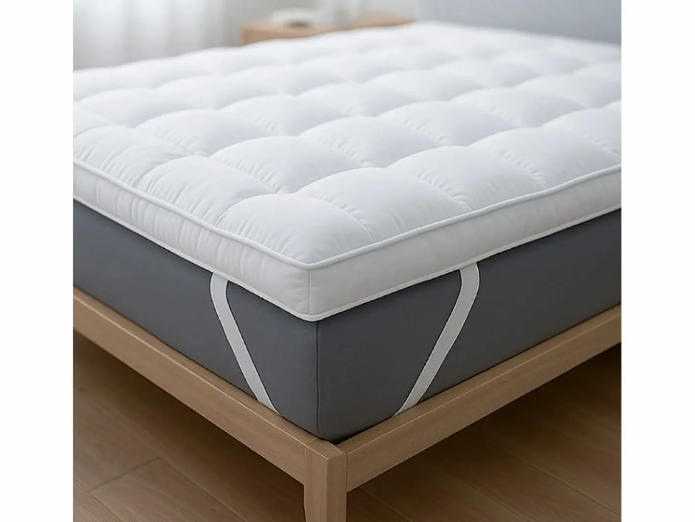 The White Stone Topper Cama Individual |Protector de Colchón Acolchado con Relleno de 1000 g/m² |Funda de Microfibra Transpirable con Gomas en las Esquinas |90x190 Sale