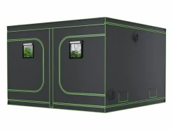Tienda de Cultivo SucceBuy Armario de Cultivo de 305 x 305 x 203 cm para Cultivo Hidropónico en Interior, con Ventana, Puerta y Bandeja Negro Hot