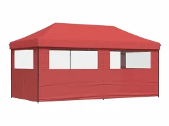 Tienda de fiesta plegable Pop-Up 3 paredes laterales burdeos ES617088^ Online