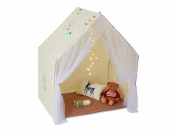 Cabaña Infantil|Tienda de Juego para Niños SucceBuy, 1 a 5 Años, Yurta, con Alfombra y Lámpara
