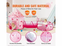 Tienda SucceBuy Conjunto de Tienda de Juego y Túnel Pop-Up para Niñas Princesa con Estuche de Transporte Best