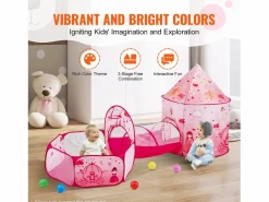 Tienda SucceBuy Conjunto de Tienda de Juego y Túnel Pop-Up para Niñas Princesa con Estuche de Transporte Best