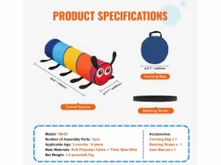 Mueble De Bebé|Tienda SucceBuy, Túnel de Escalada para Gusanos, Juguete para Bebés/ Mascotas, con Estuche, Interior/Exterior