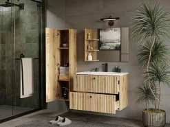 TIGO - mueble para lavabo roble con frente acanalado^TOPESHOP New