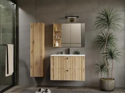 TIGO - mueble para lavabo roble con frente acanalado^TOPESHOP New