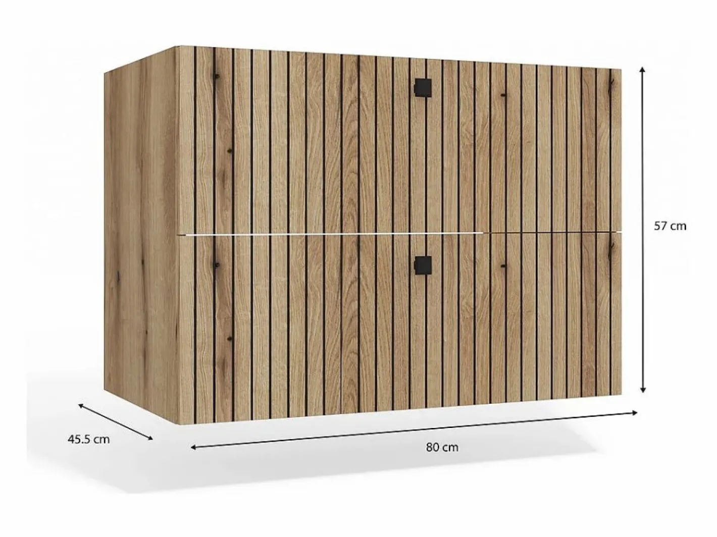 TIGO - mueble para lavabo roble con frente acanalado^TOPESHOP New