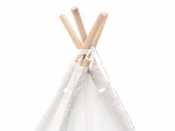 Robincool Tipi Infantil Montesori Koda 120x120x150 cm Plegable Uso Interior y Exterior Fabricado en Tela Blanca Luces Alfombra Blanco Hot