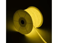 Ledkia Guirnalda Luminosa|Tira LED Neón Regulable 220V BOBINA 50m Amarillo Circular 360 9W/m Corte 100cm IP67 Amarillo