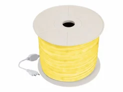 Ledkia Guirnalda Luminosa|Tira LED Neón Regulable 220V BOBINA 50m Amarillo Circular 360 9W/m Corte 100cm IP67 Amarillo