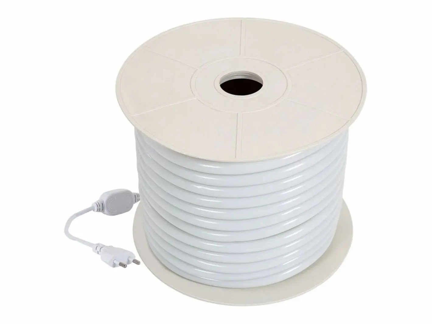 Ledkia Tira LED Neón Regulable 220V BOBINA 50m Rosa Circular 360 9W/m Corte 100cm IP67 Rosa Blanco Outlet