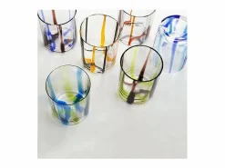 Vaso|Tirache Zafferano Vaso en Vidrio Borosilicato Bicolor -Naranja Caja de 6 Piezas