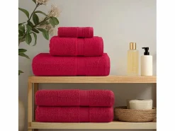 Toallas de baño 10 uds 100% algodón verde 100x150 cm 600 gsm ES909844 Rojo New
