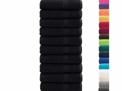 Toallas de baño 10 uds 100% algodón verde 100x150 cm 600 gsm ES604449 Negro Discount