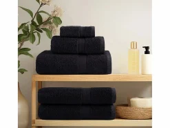 Toallas de baño 10 uds 100% algodón verde 100x150 cm 600 gsm ES604449 Negro Discount