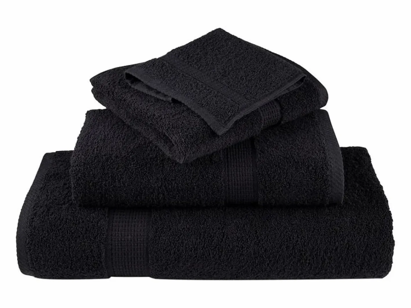 Toallas de baño 10 uds 100% algodón verde 100x150 cm 600 gsm ES604449 Negro Discount