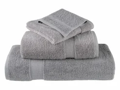 Toallas de baño 2 uds 100% algodón 100x150 cm 600 gsm ES907941 Gris