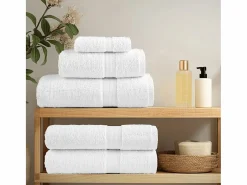 Toallas de baño 10 uds 100% algodón 100x150 cm 600 gsm ES955718 Blanco Clearance