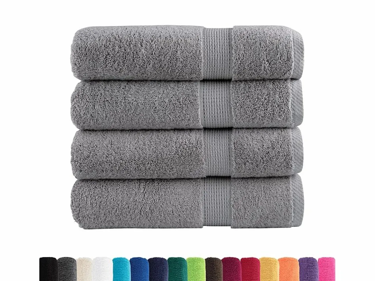 Toallas de baño 4 uds 100% algodón 100x150 cm 600 gsm ES934950^ Clearance