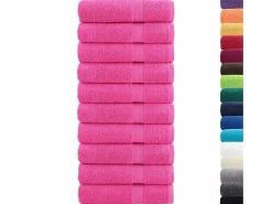 Toallas de baño 10 uds 100% algodón verde 100x150 cm 600 gsm ES374187 Rosa Outlet